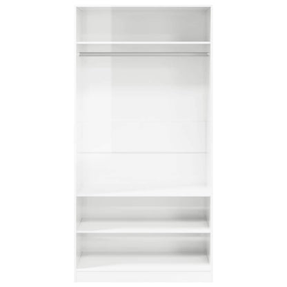 Kleiderschrank Hochglanz-Weiß 100x50x200 cm Holzwerkstoff