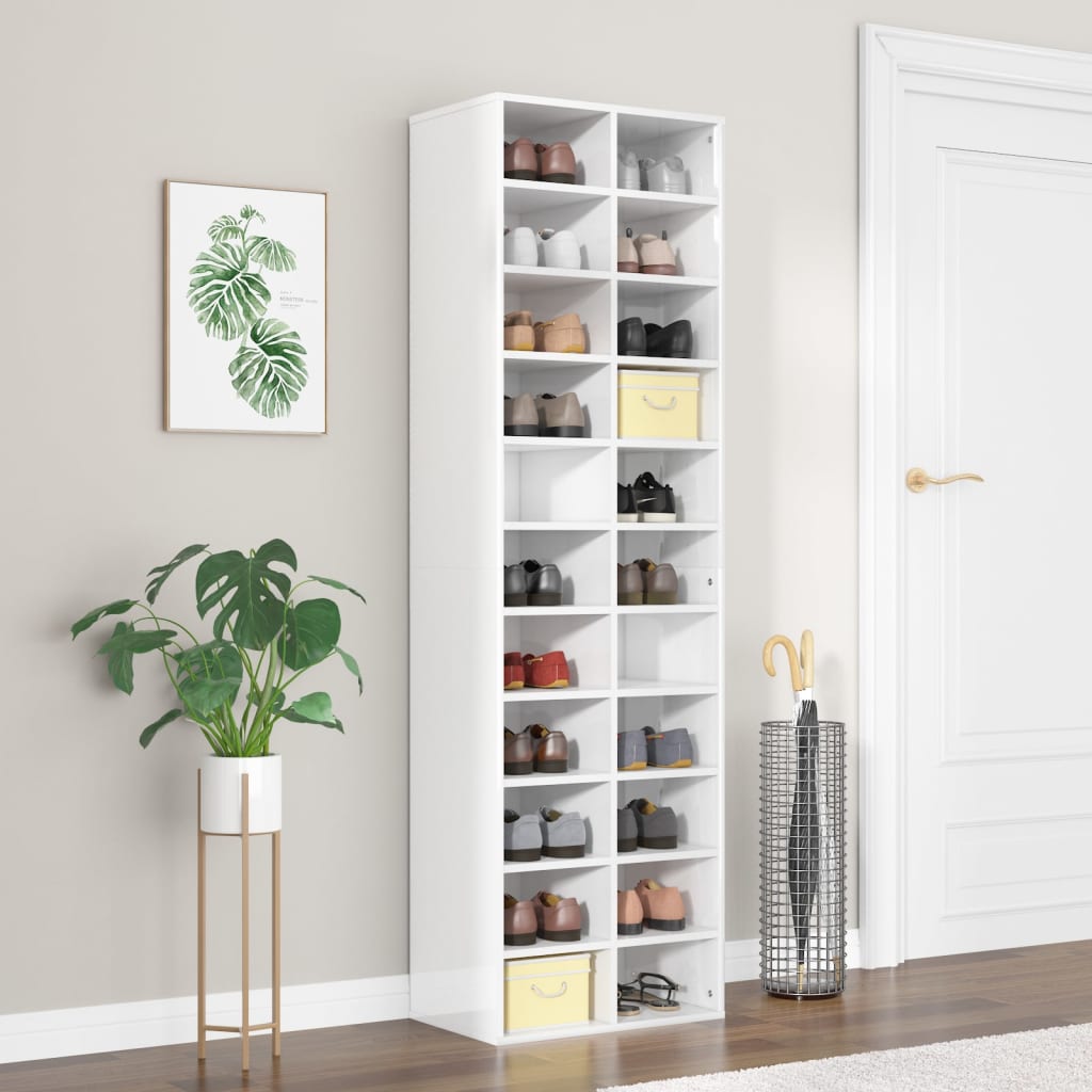Schuhschrank Weiß 54x34x183 cm Holzwerkstoff