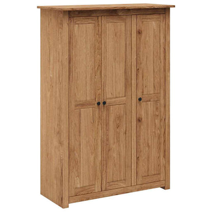 Kleiderschrank 3-Türig Weiß 118×50×171,5 cm Kiefer Panama Serie