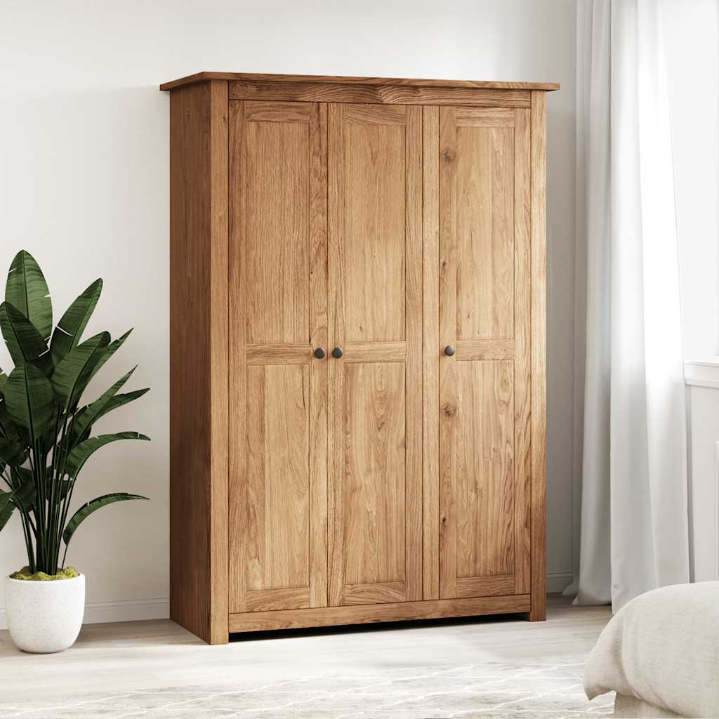 Kleiderschrank 3-Türig Weiß 118×50×171,5 cm Kiefer Panama Serie