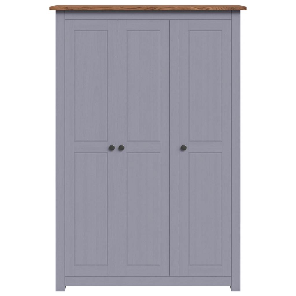 Kleiderschrank 3-Türig Weiß 118×50×171,5 cm Kiefer Panama Serie