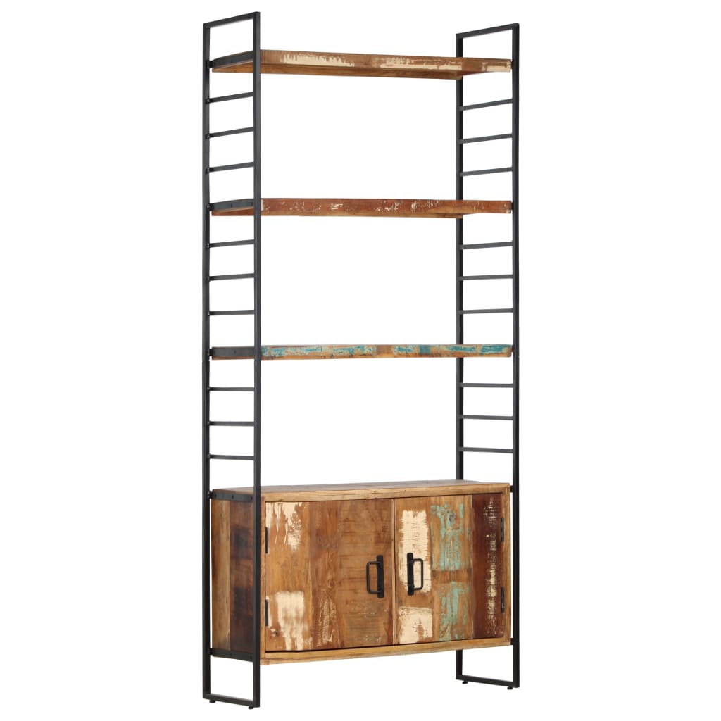 Bücherregal 4 Ebenen 80X30X180 Cm Altholz Massiv