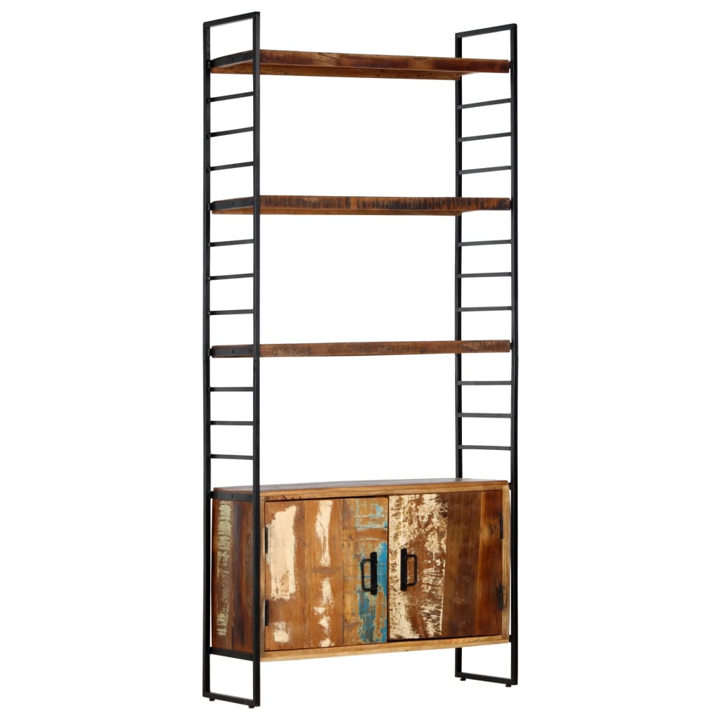 Bücherregal 4 Ebenen 80X30X180 Cm Altholz Massiv