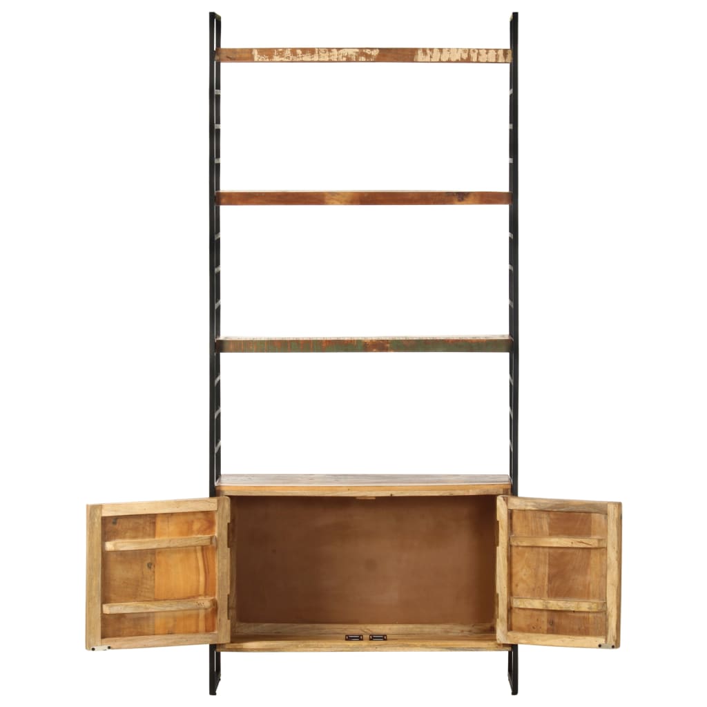Bücherregal 4 Ebenen 80X30X180 Cm Altholz Massiv