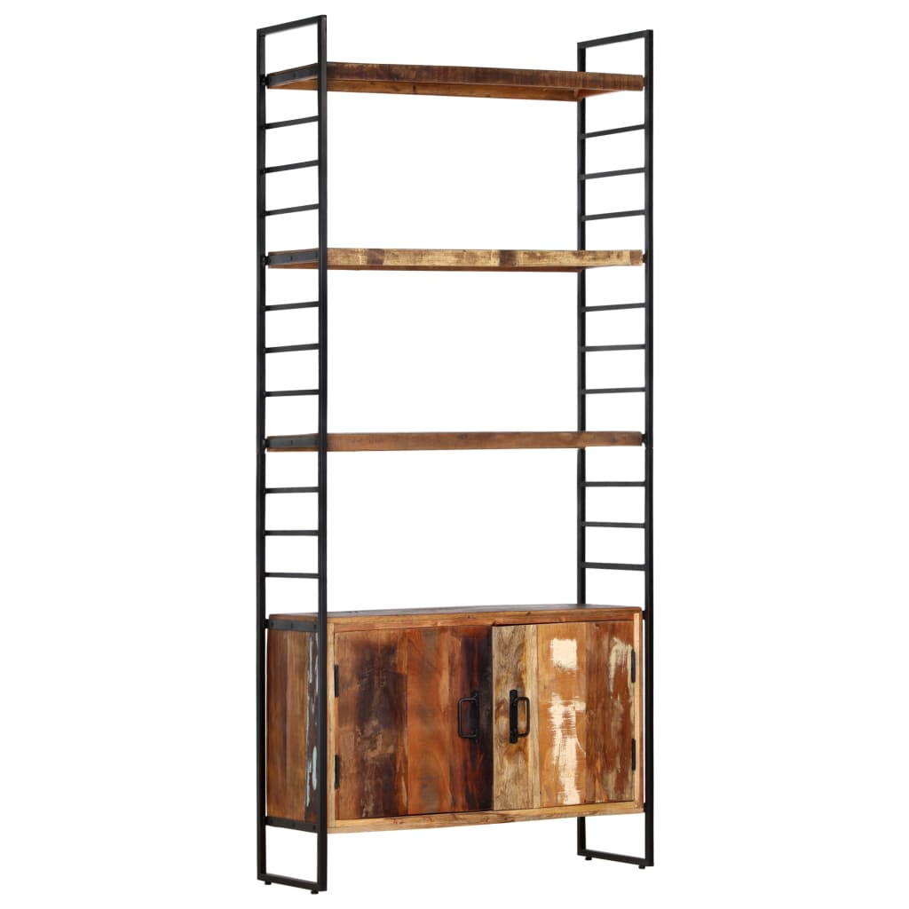 Bücherregal 4 Ebenen 80X30X180 Cm Altholz Massiv