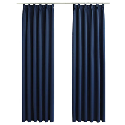 Verdunkelungsvorhänge mit Haken 2 Stk. Schwarz 140x175cm