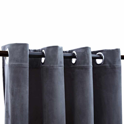 Verdunkelungsvorhänge mit Ösen 2 Stk. Samt Schwarz 140x175 cm