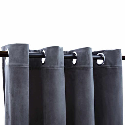 Verdunkelungsvorhang mit Metallösen Samt Schwarz 290 x 245 cm
