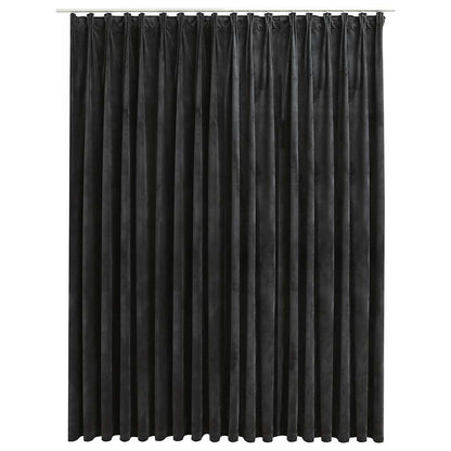Verdunkelungsvorhang mit Haken Samt Schwarz 290 x 245 cm