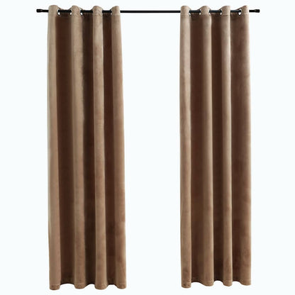 Verdunkelungsvorhänge mit Ösen 2 Stk. Samt Schwarz 140x175 cm