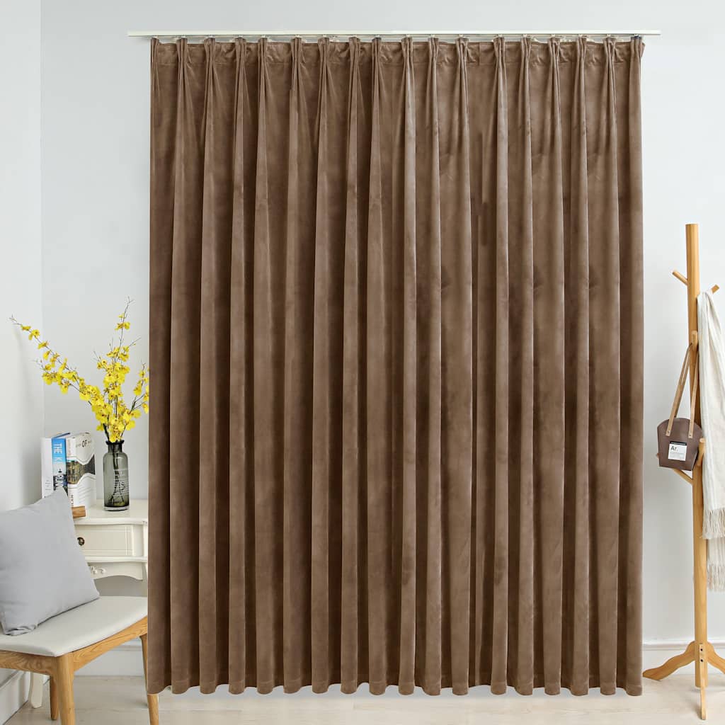 Verdunkelungsvorhang mit Haken Samt Schwarz 290 x 245 cm