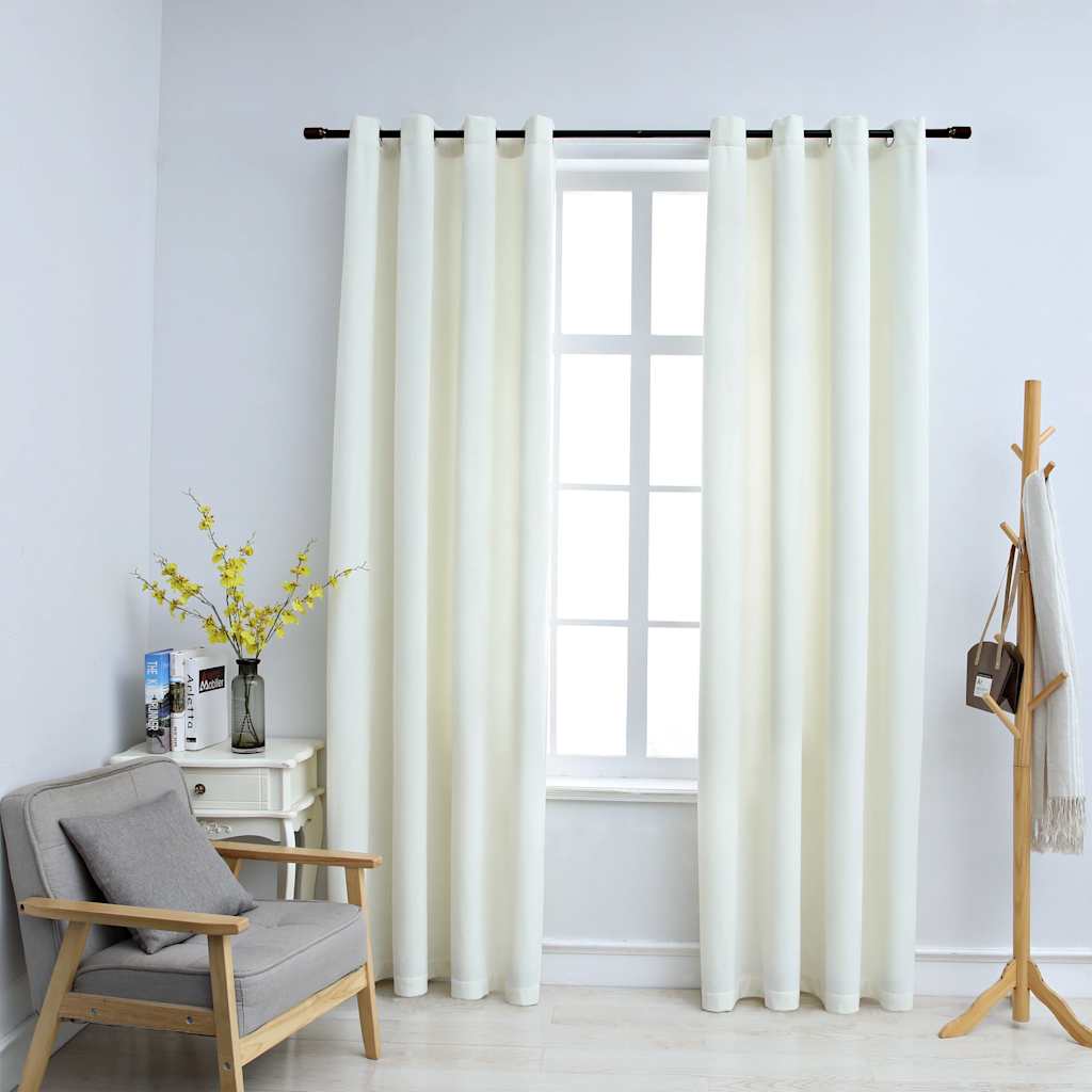 Verdunkelungsvorhänge mit Ösen 2 Stk. Samt Schwarz 140x175 cm