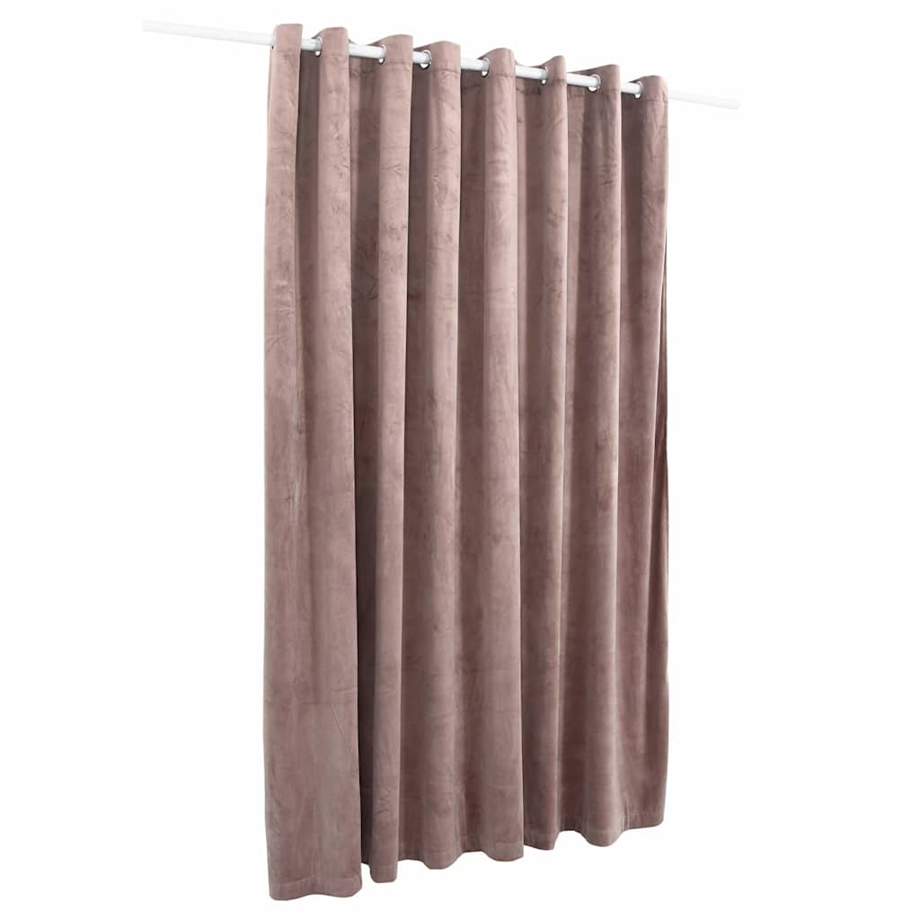 Verdunkelungsvorhang mit Metallösen Samt Schwarz 290 x 245 cm