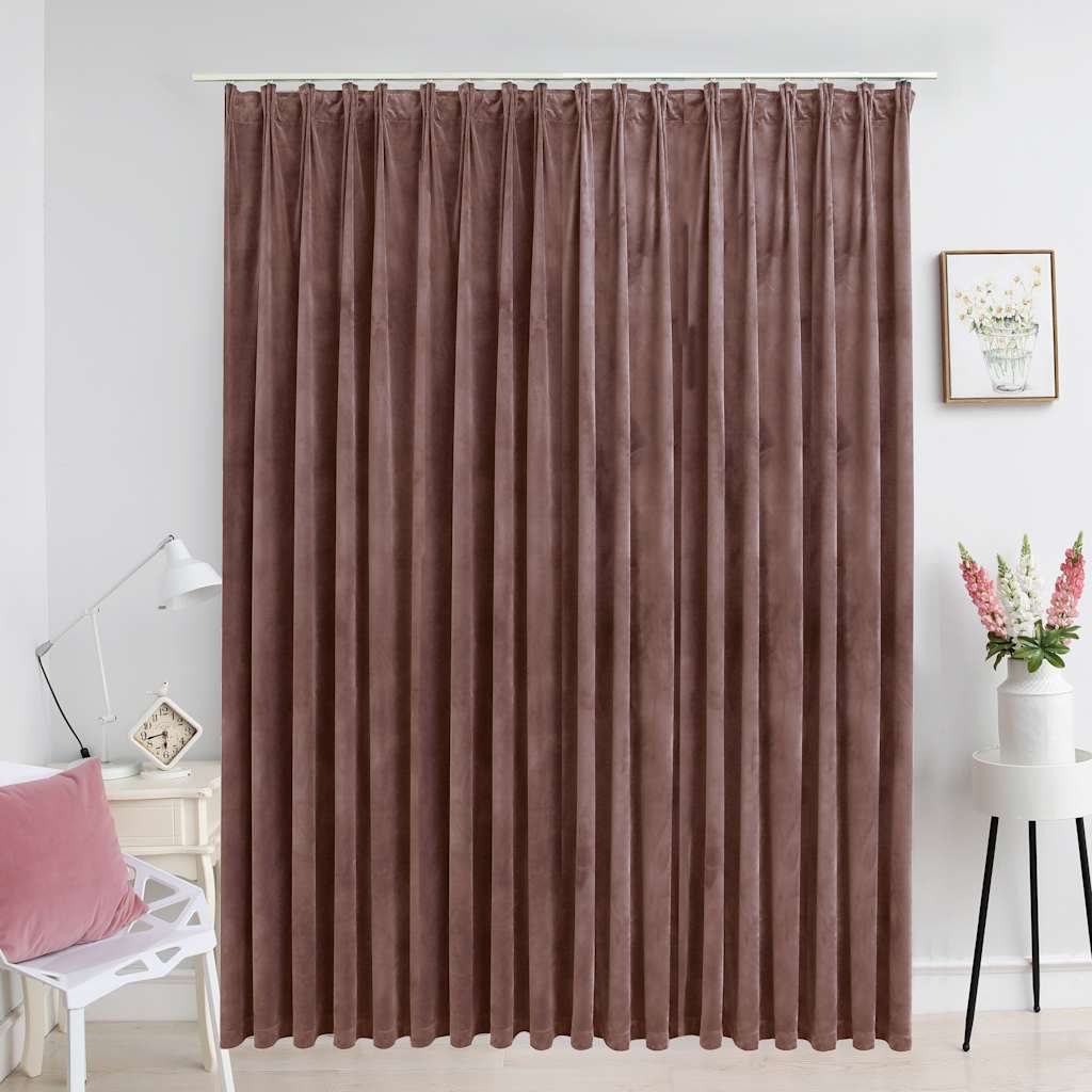 Verdunkelungsvorhang mit Haken Samt Schwarz 290 x 245 cm