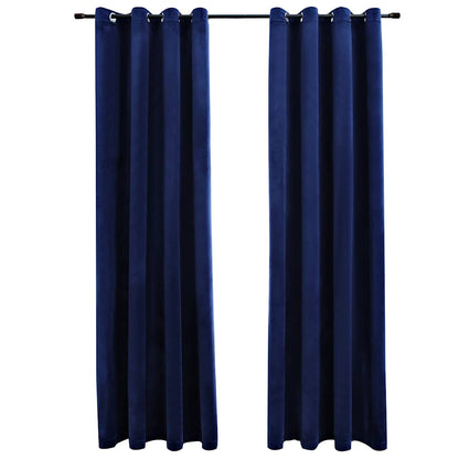 Verdunkelungsvorhänge mit Ösen 2 Stk. Samt Schwarz 140x175 cm