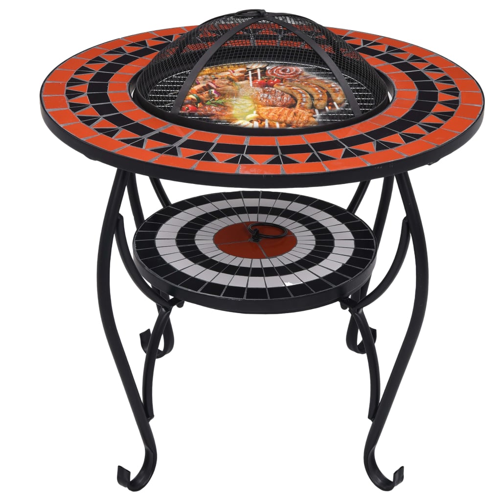 Feuertisch Mosaik Keramik Terracotta 68 cm