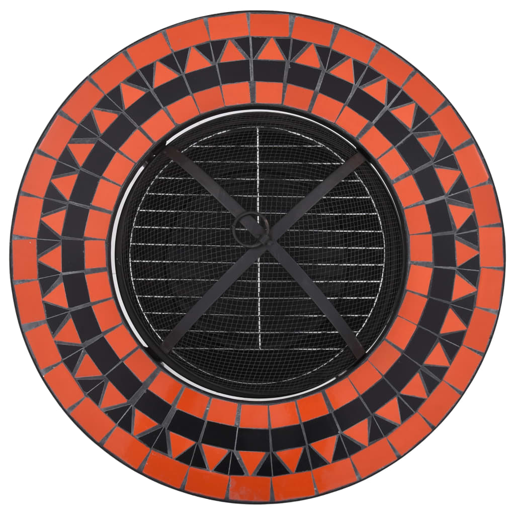 Feuertisch Mosaik Keramik Terracotta 68 cm