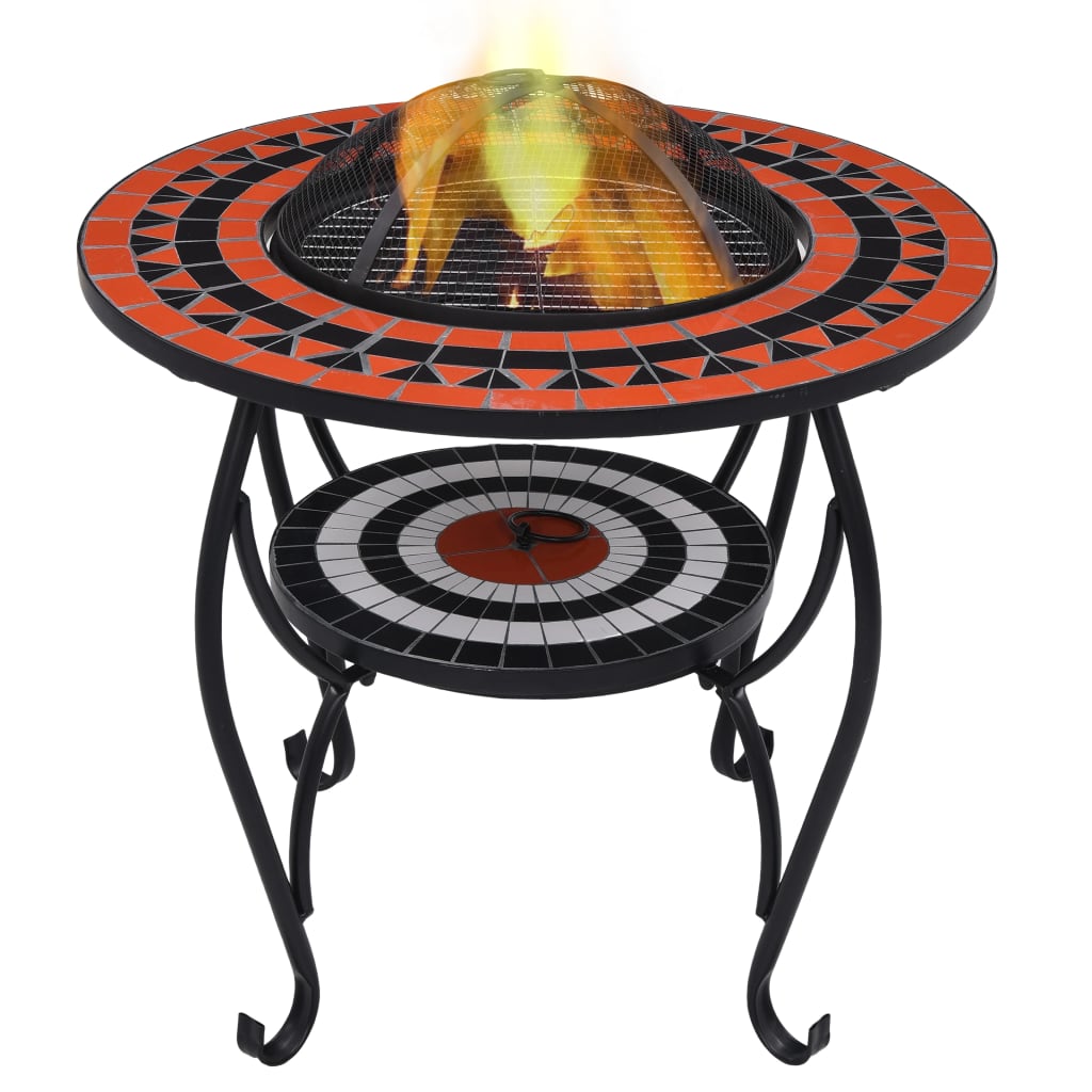 Feuertisch Mosaik Keramik Terracotta 68 cm