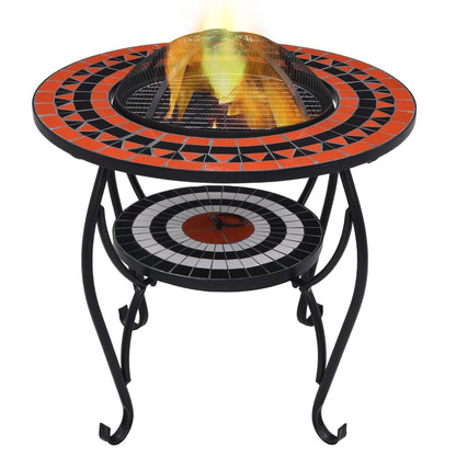 Feuertisch Mosaik Keramik Terracotta 68 cm