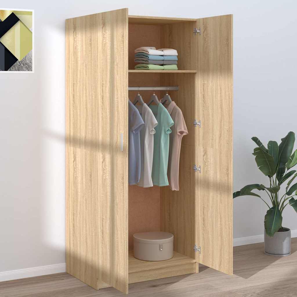 Kleiderschrank Betongrau 80x52x180 cm Holzwerkstoff