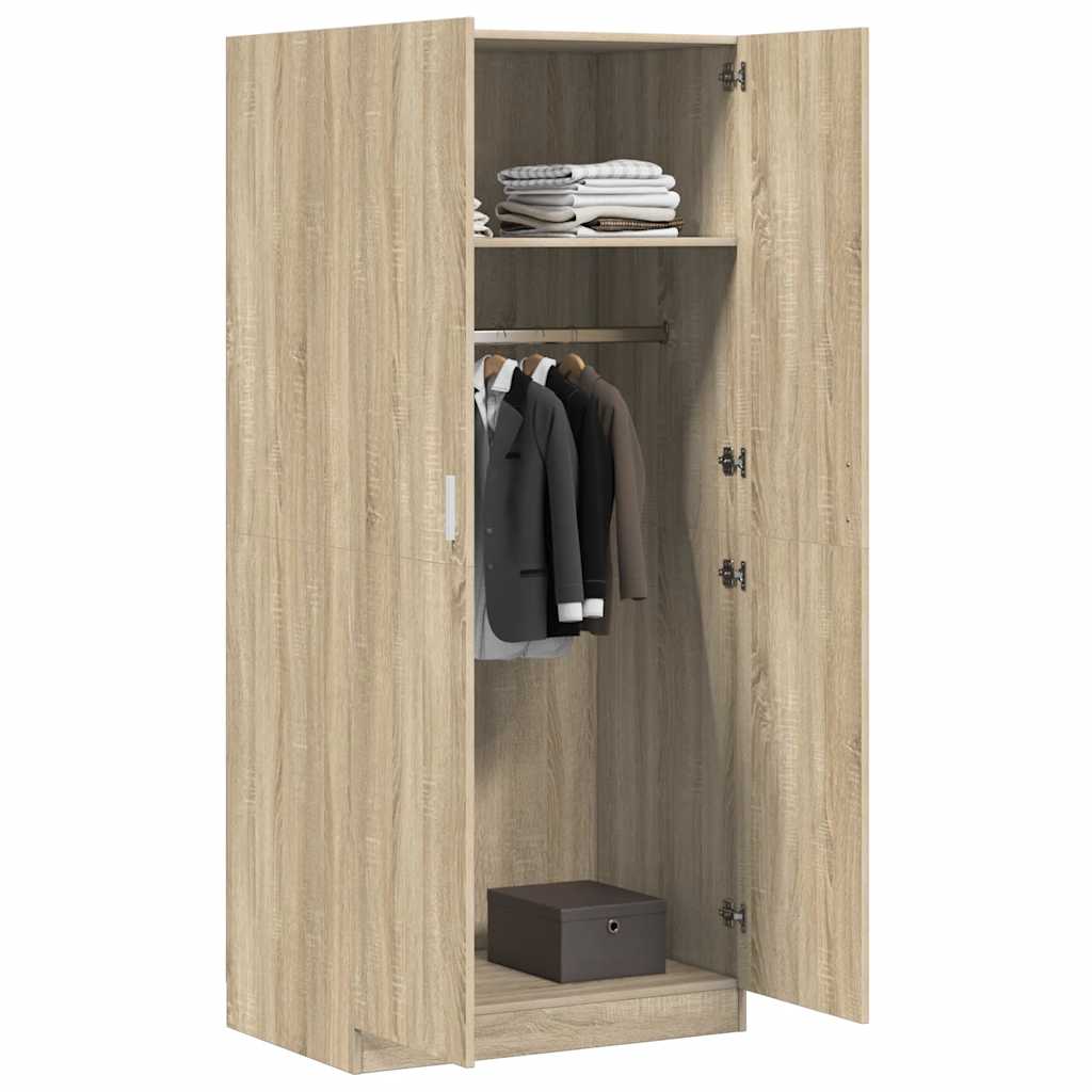 Kleiderschrank Betongrau 80x52x180 cm Holzwerkstoff