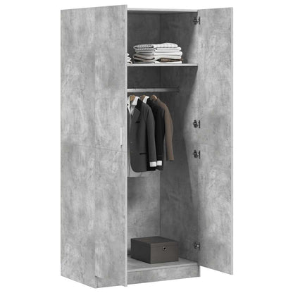 Kleiderschrank Betongrau 80x52x180 cm Holzwerkstoff