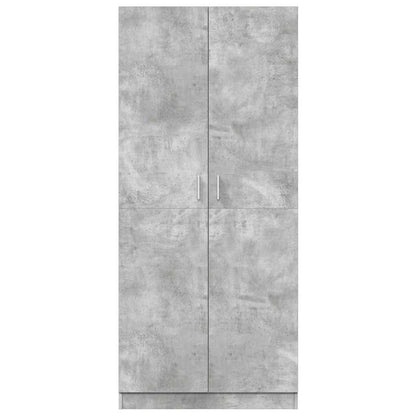 Kleiderschrank Betongrau 80x52x180 cm Holzwerkstoff