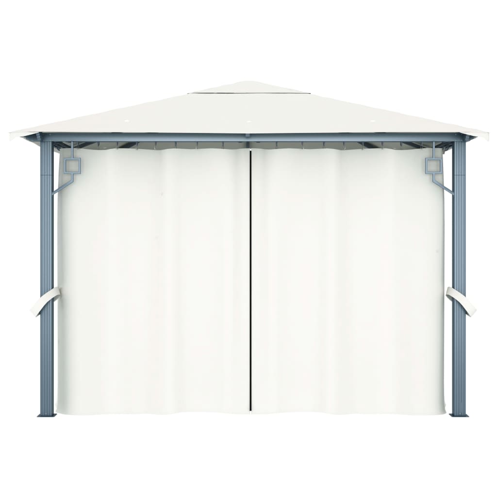 Pavillon Mit Vorhängen 300 X 300 Cm Aluminium