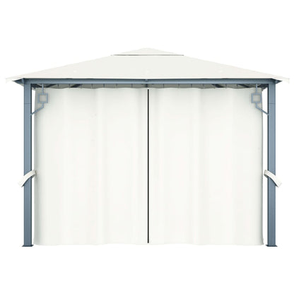 Pavillon Mit Vorhängen 300 X 300 Cm Aluminium