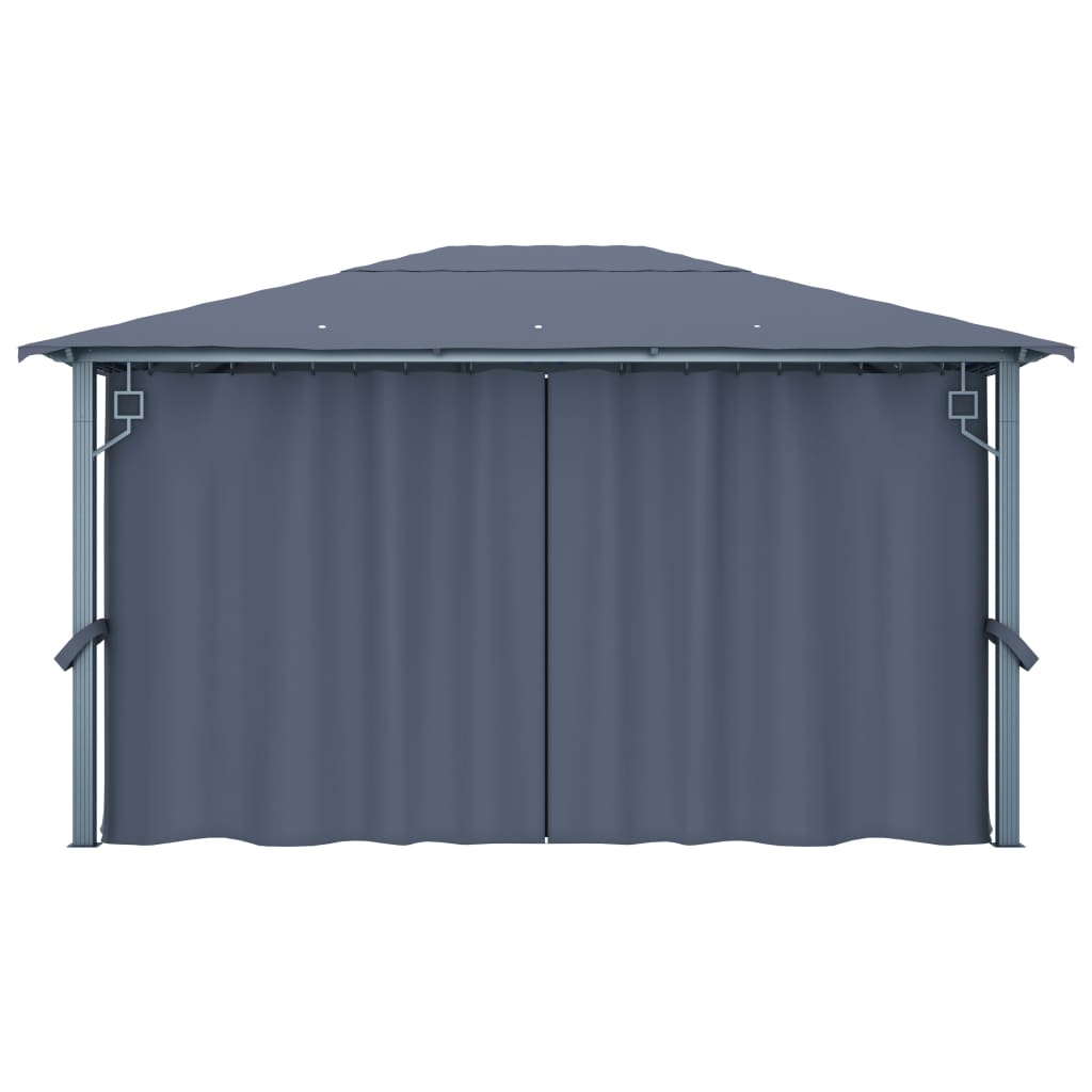 Pavillon mit Vorhängen 300 x 300 cm Creme Aluminium