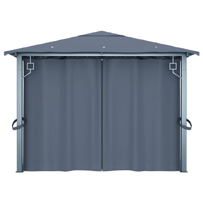 Pavillon mit Vorhängen 300 x 300 cm Creme Aluminium