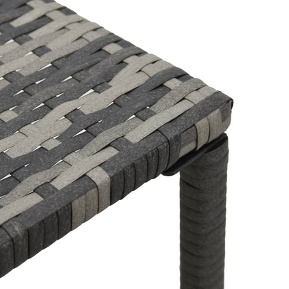 Sonnenliegen mit Tisch Poly Rattan Schwarz