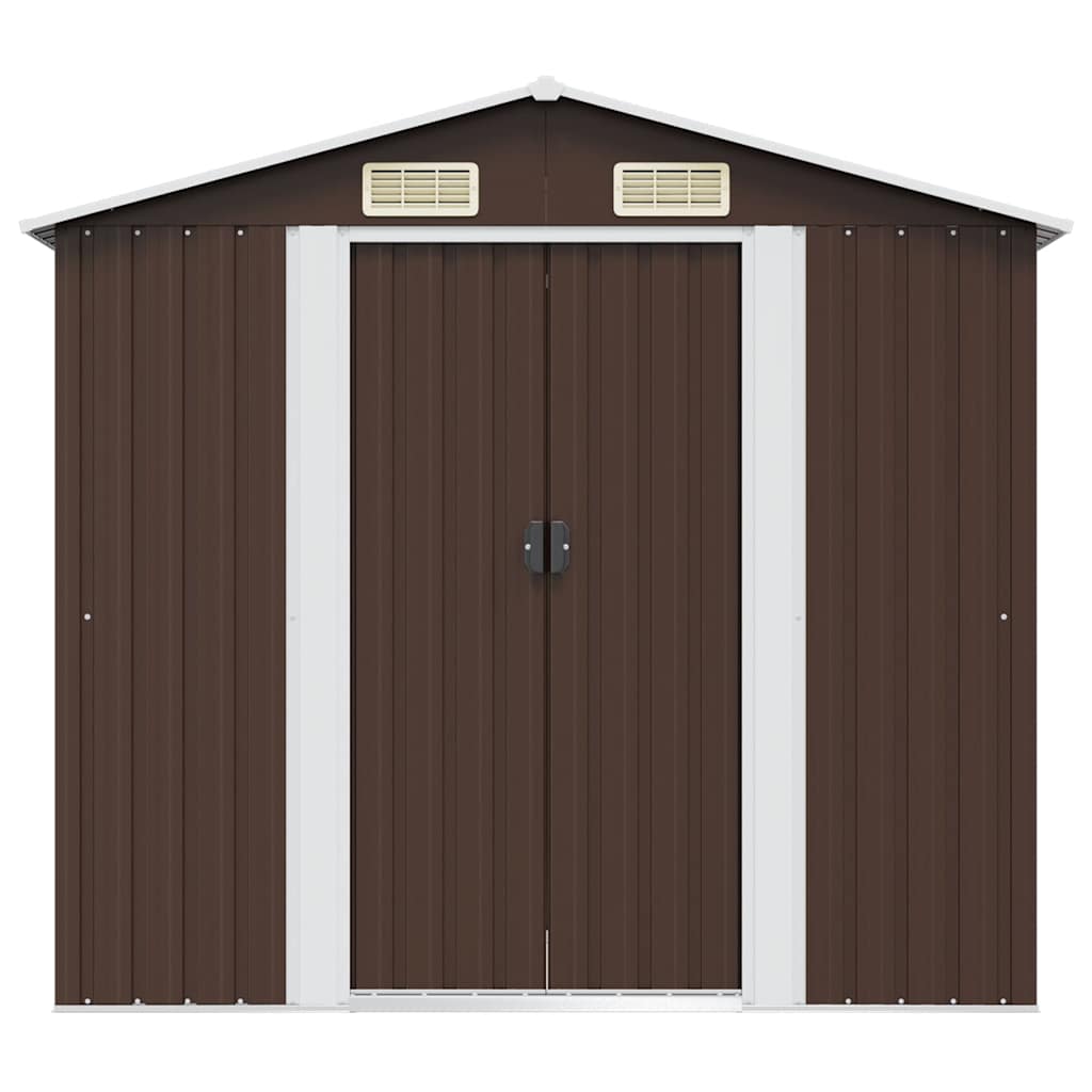 Geräteschuppen Braun 204x132x186 cm Stahl