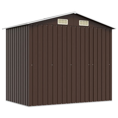 Geräteschuppen Braun 204x132x186 cm Stahl