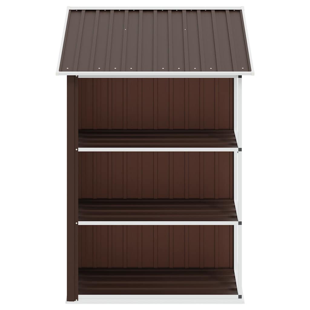Gartenhaus mit Regal Braun 205x130x183 cm Eisen
