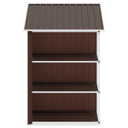 Gartenhaus mit Regal Braun 205x130x183 cm Eisen