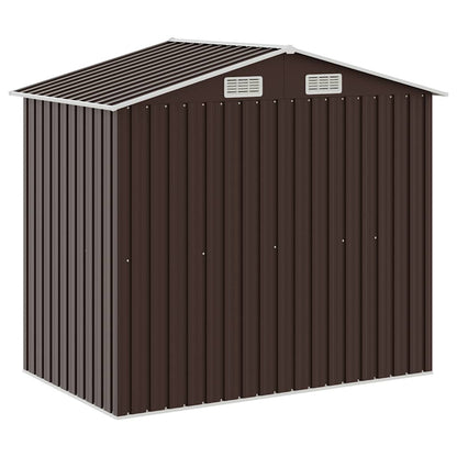 Gartenhaus mit Regal Braun 205x130x183 cm Eisen