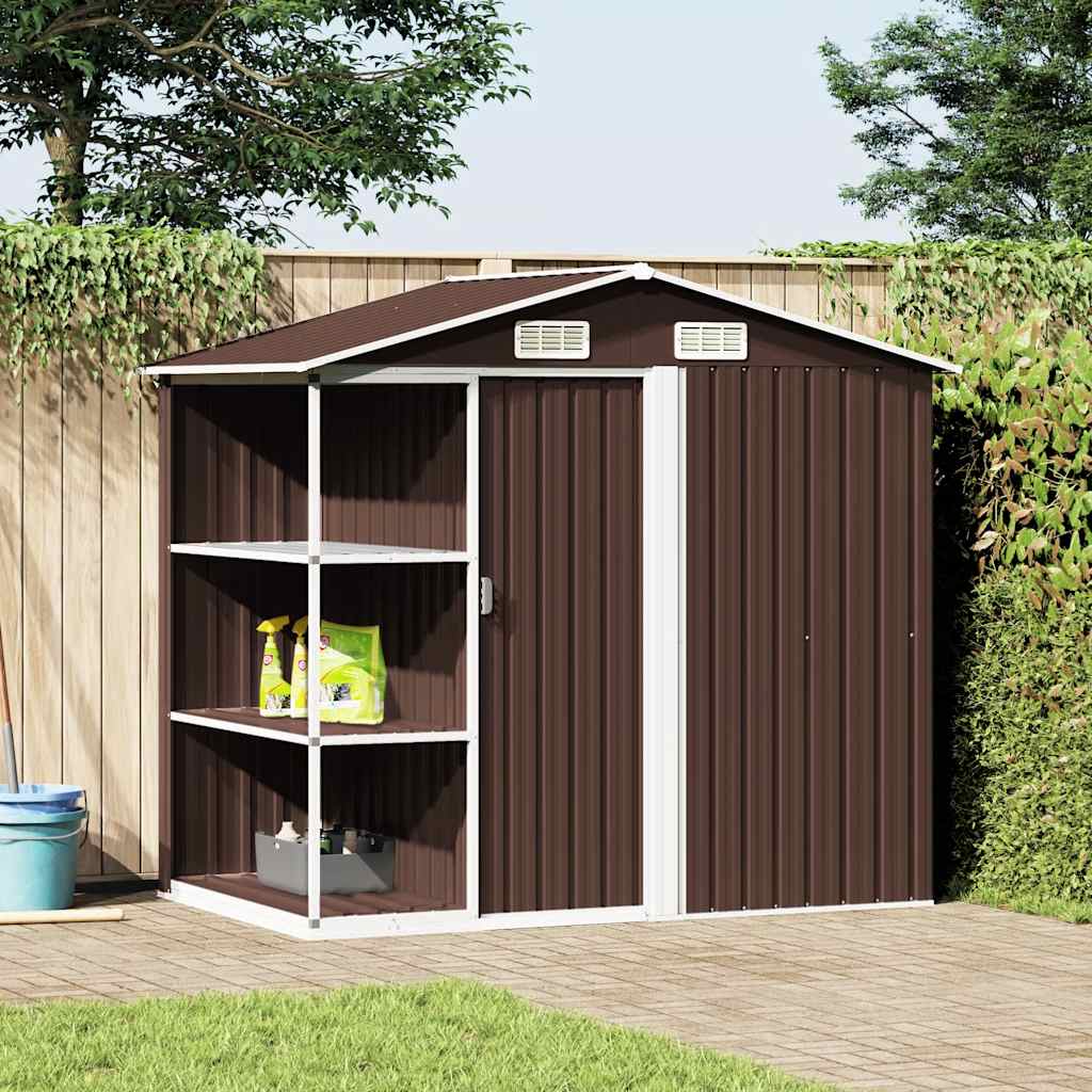 Gartenhaus Mit Regal 205X130X183 Cm Eisen