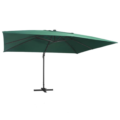 Ampelschirm mit LED-Beleuchtung Alu-Mast 400x300 cm Sandweiß