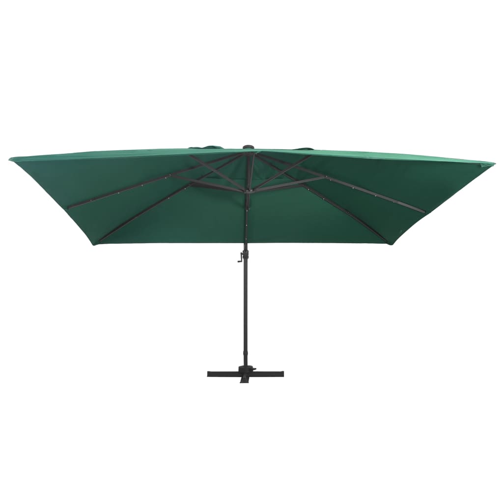 Ampelschirm mit LED-Beleuchtung Alu-Mast 400x300 cm Sandweiß