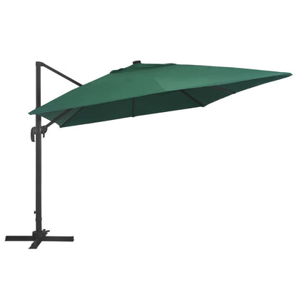 Ampelschirm mit LED-Beleuchtung Alu-Mast 400x300 cm Sandweiß