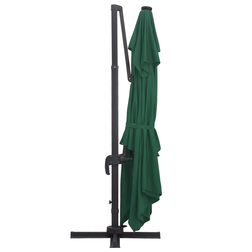 Ampelschirm mit LED-Beleuchtung Alu-Mast 400x300 cm Sandweiß