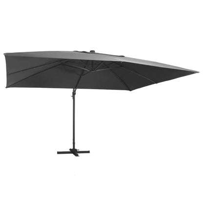 Ampelschirm mit LED-Beleuchtung Alu-Mast 400x300 cm Sandweiß