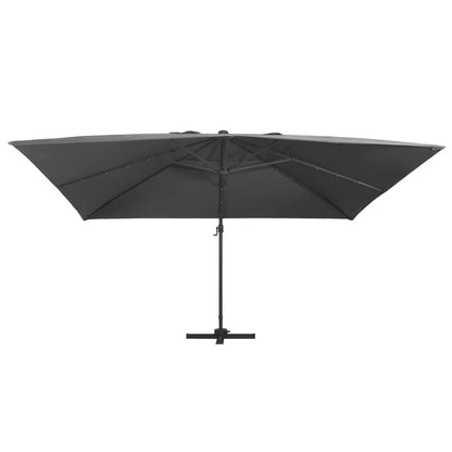 Ampelschirm mit LED-Beleuchtung Alu-Mast 400x300 cm Sandweiß