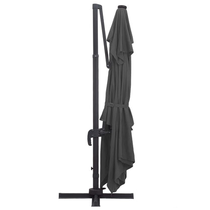 Ampelschirm mit LED-Beleuchtung Alu-Mast 400x300 cm Sandweiß