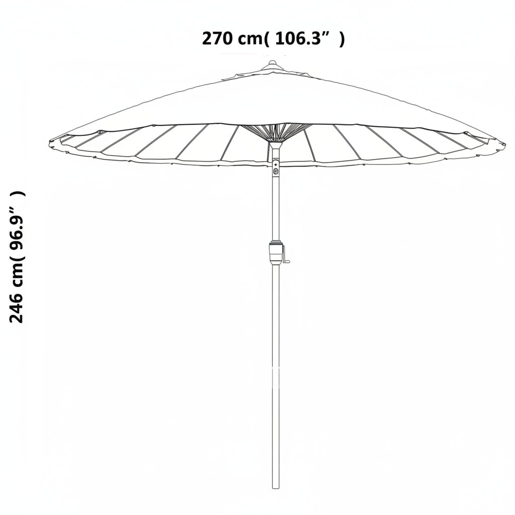 Sonnenschirm mit Aluminium-Mast 270 cm Grün