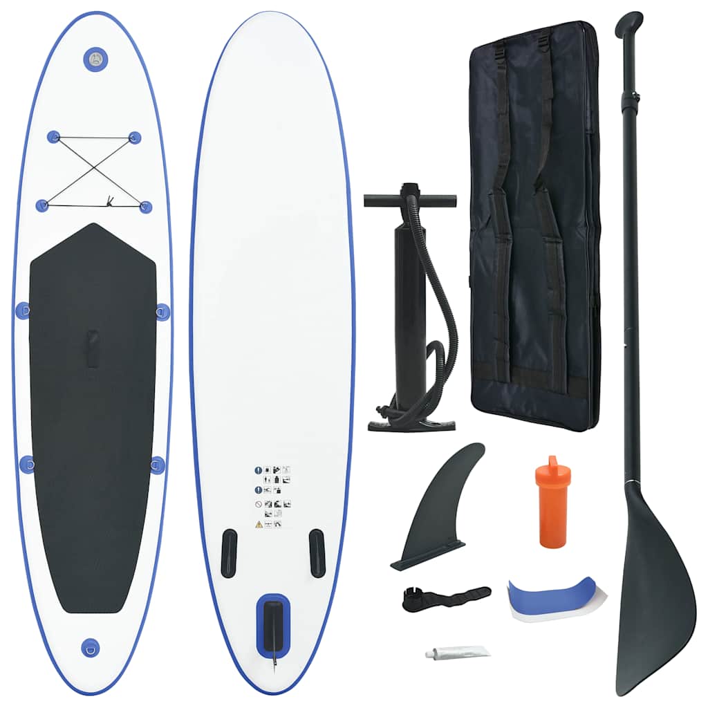 Aufblasbares Stand Up Paddle Board Set Schwarz und Weiß