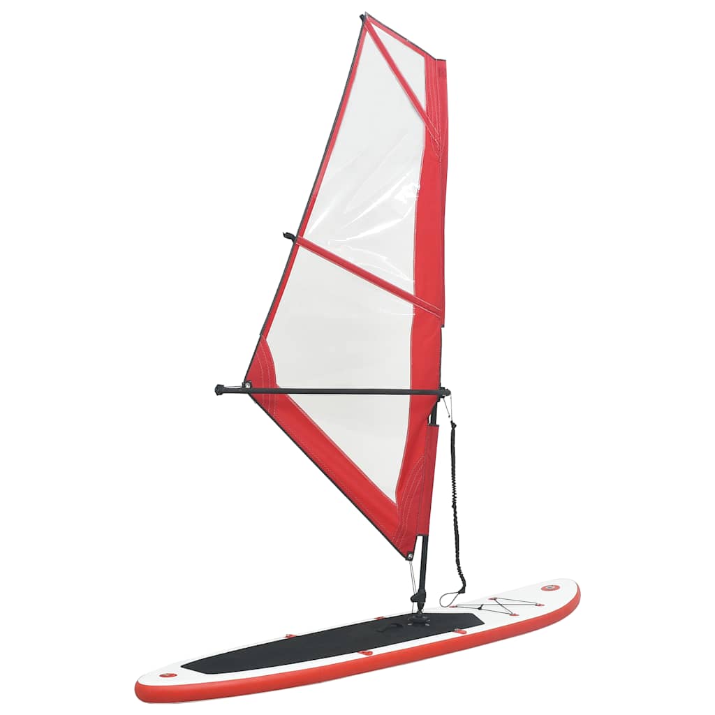 Aufblasbares SUP-Board mit Segel Set Blau und Weiß