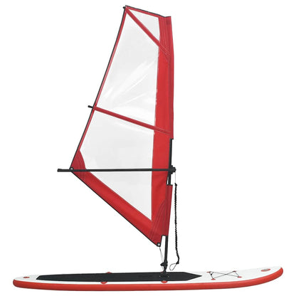 Aufblasbares SUP-Board mit Segel Set Blau und Weiß