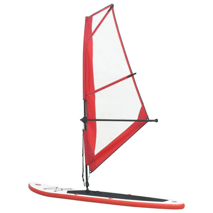 Aufblasbares SUP-Board mit Segel Set Blau und Weiß